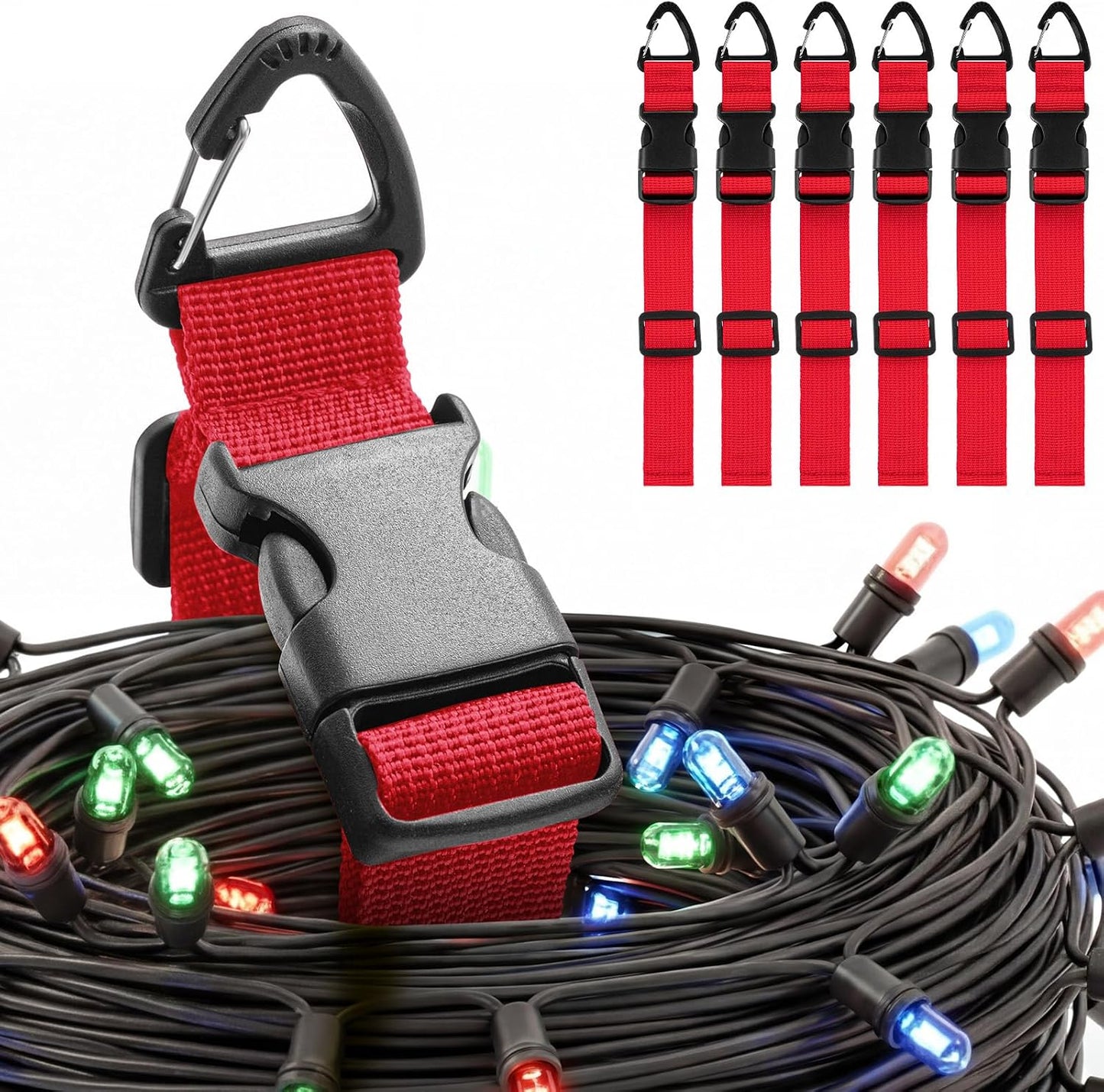 6 Organizadores Cables 17pulg Garaje con Clips Triangulares