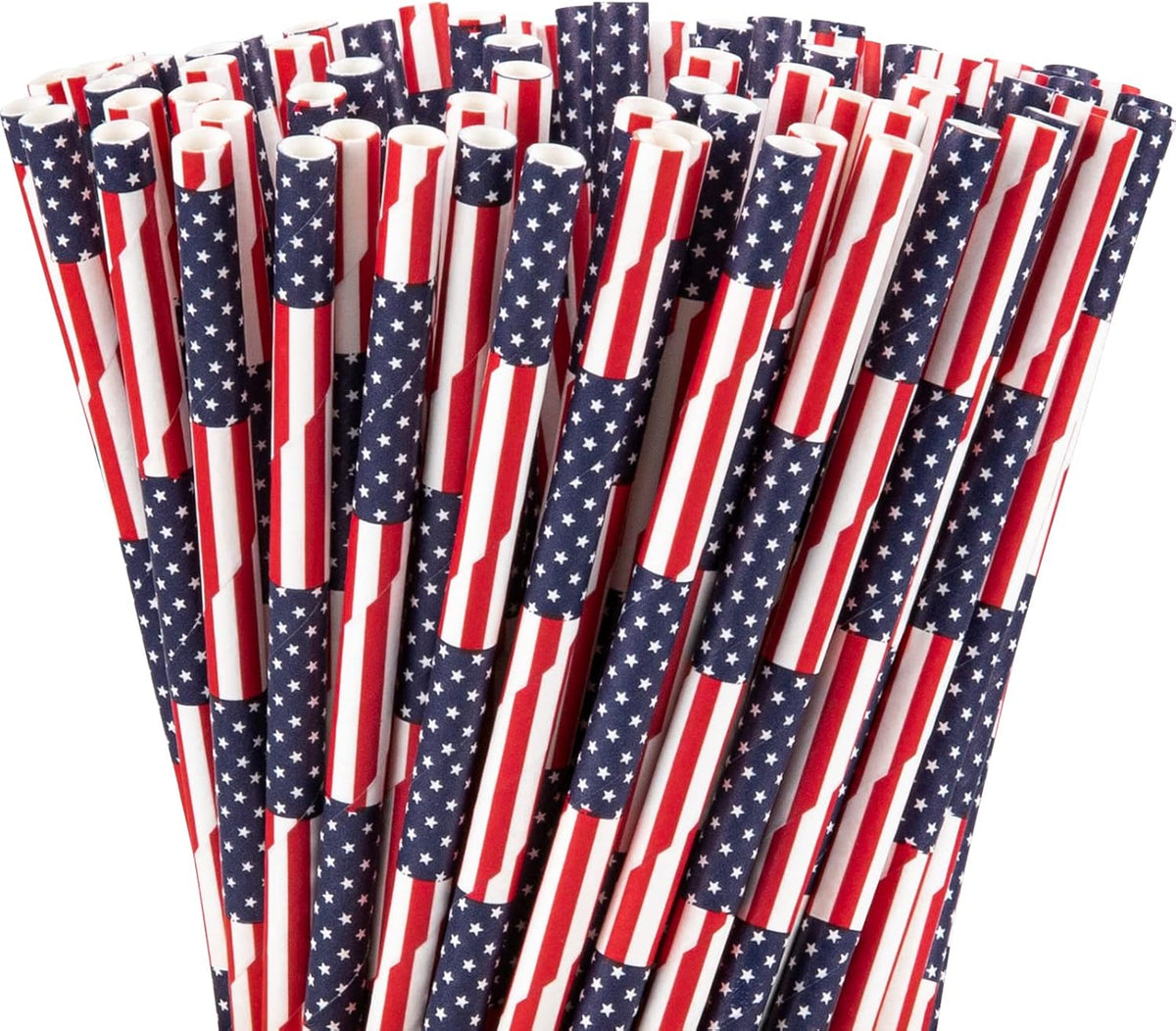 200 Popotes Papel Bandera Estadounidense 4 de Julio