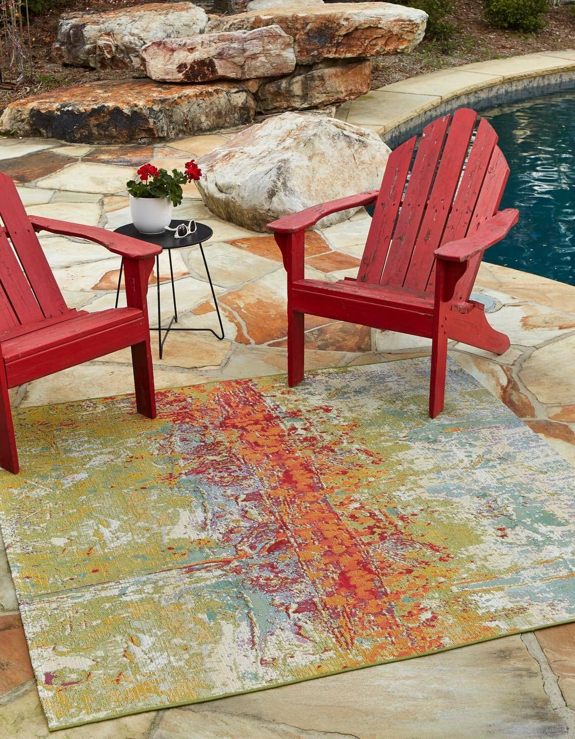 Alfombra arrugada moderna 10ft cuadrada multicolor dorado