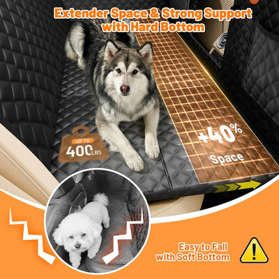Funda asiento perro trasero impermeable con parte dura hamaca SUV