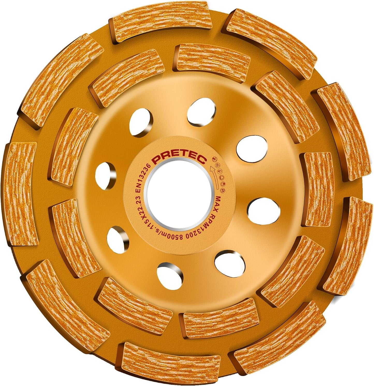 Muela diamante doble fila 18 seg 4 1/2 pulg para amoladora