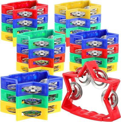 20 Pzas Panderetas Plástico para Niños y Adultos 4 Colores
