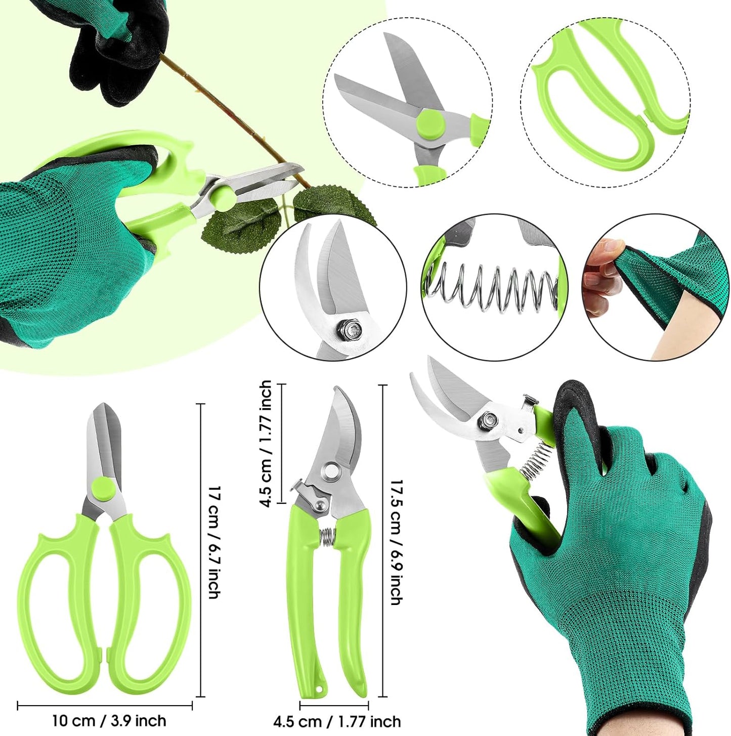 Kit herramientas floristería 121pzas guantes tijeras ramillete