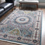 Alfombra rectangular 3x5" azul/borgoña