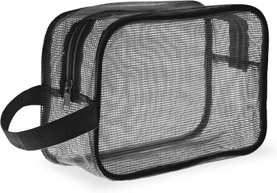 Bolsa malla ducha negra portátil para gimnasio y viaje