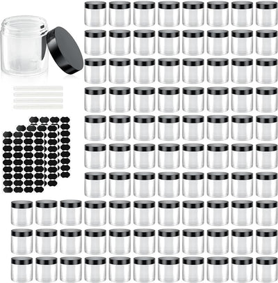90 Recipientes Plástico 4oz Con Tapas Transparentes Sin BPA
