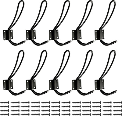 Ganchos rústicos negros pack 10 con S de metal