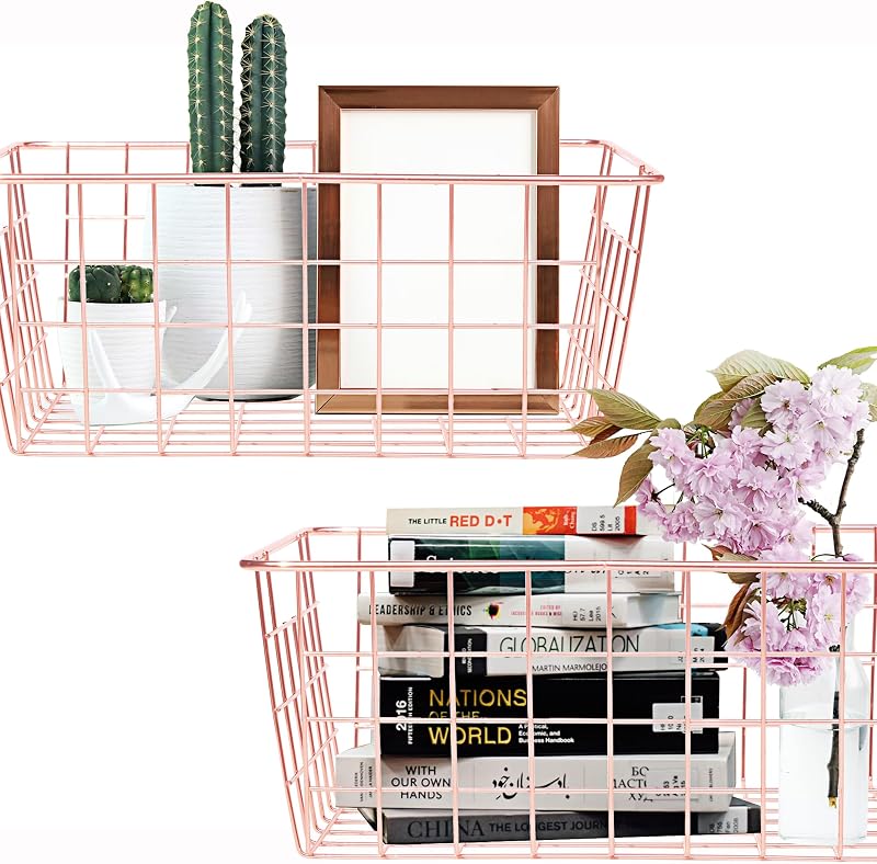 Cesta alambre asas para cocina despensa oficina baño