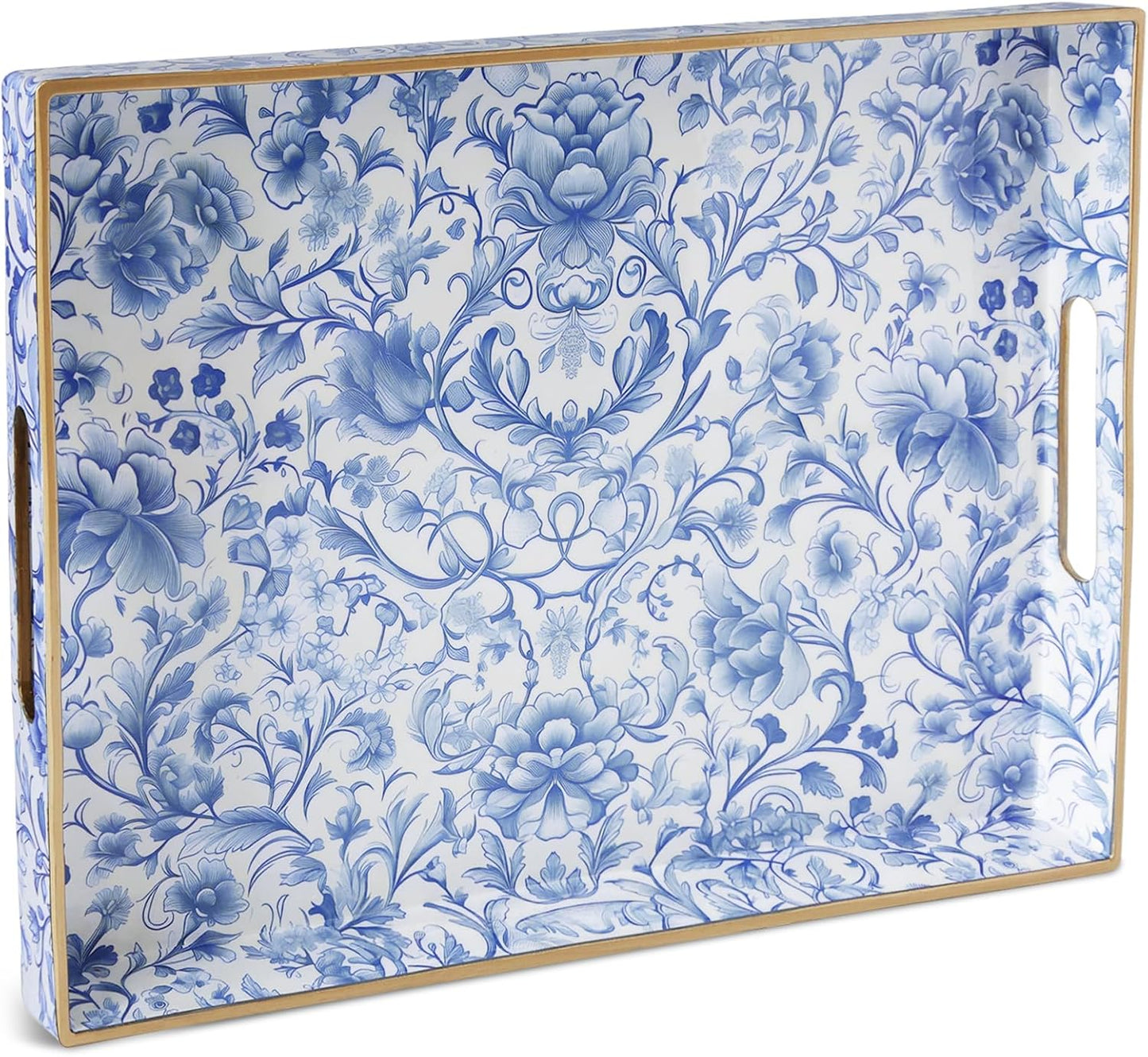Bandeja servir plástico 15.75x11.81pulg estilo porcelana china