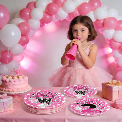 Platos fiesta cumpleaños niña 9pulg ratón rosa