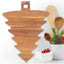 Tabla cortar madera forma árbol Navidad marrón