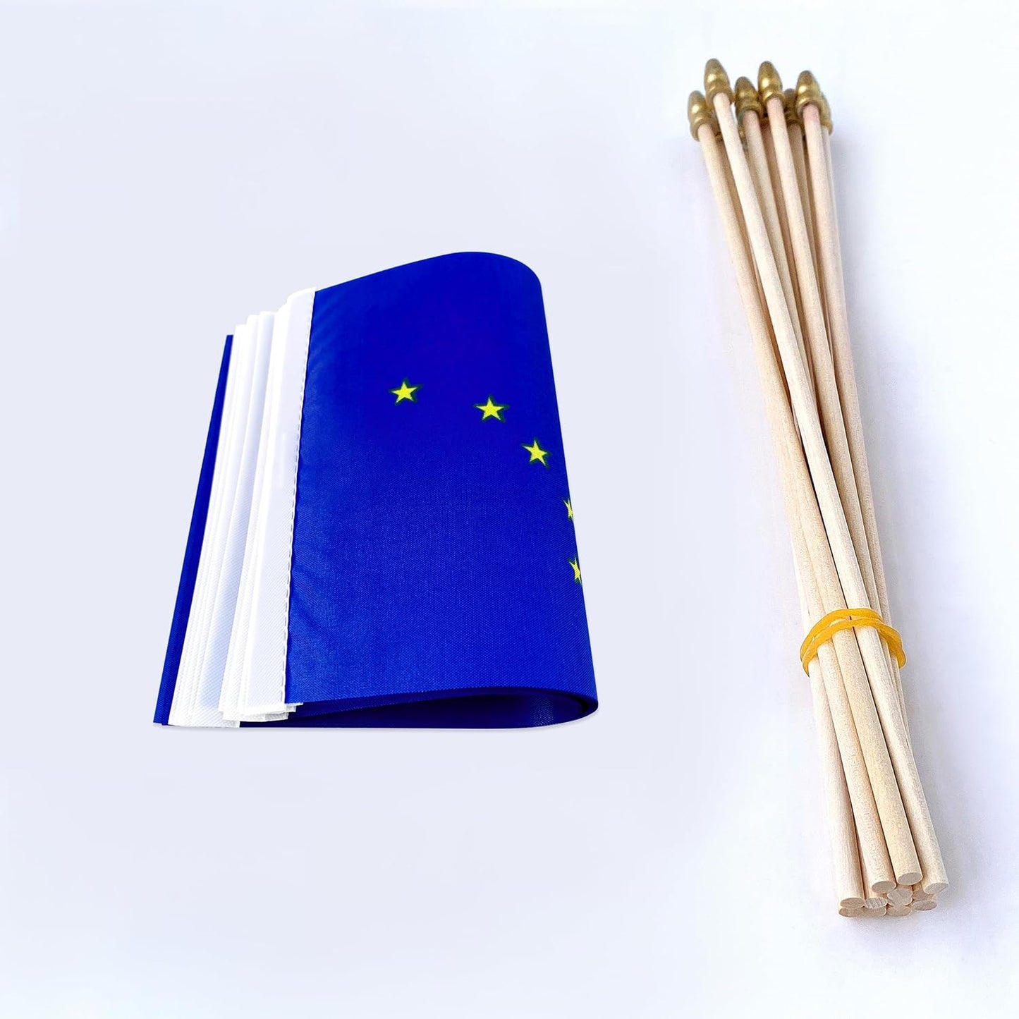 Banderas de mano madera 5x8pulg set 12