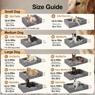 Cama ortopédica perro 44pulg espuma viscoelástica funda impermeable
