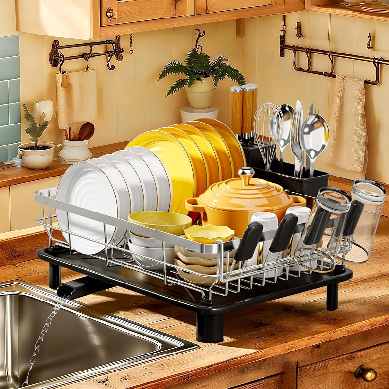 Escurridor platos acero inox con soporte extraíble