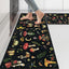 Alfombra cocina antiderrap lavable set 2 negro mariposa