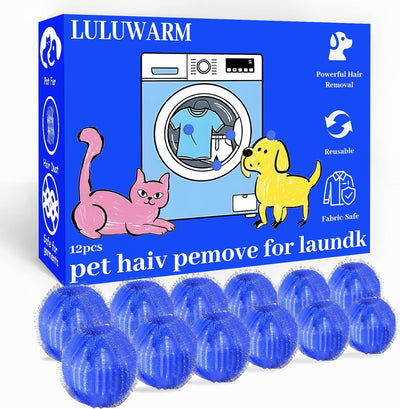 Removedor pelo mascotas 12uds reutilizable para lavandería