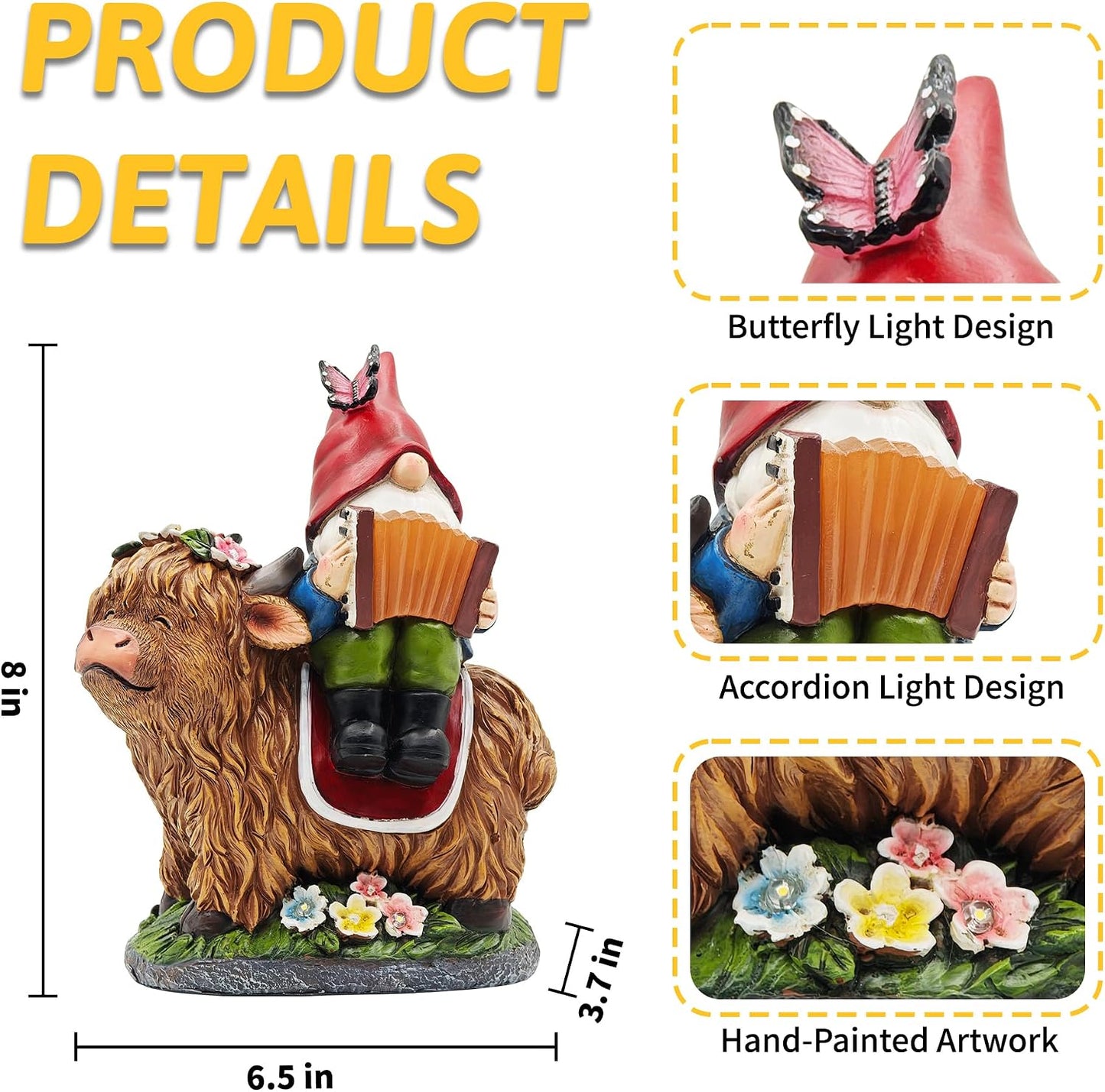 Estatuas gnomos jardín 8'' vaca regalo mujer