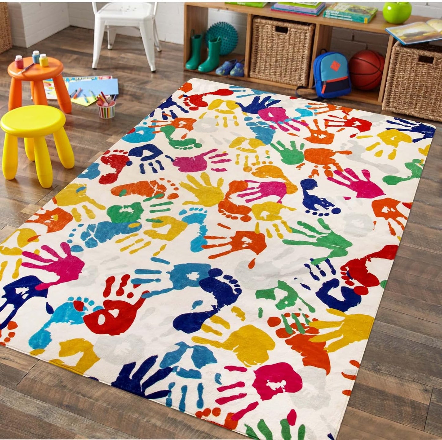 Alfombra antiderrap para bebés 5x7pulg colorida lavable