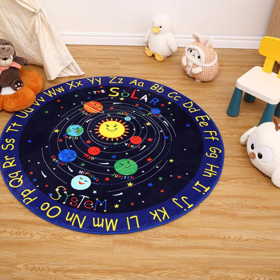 Alfombra redonda solar 4ft para niños antiderrap ABC
