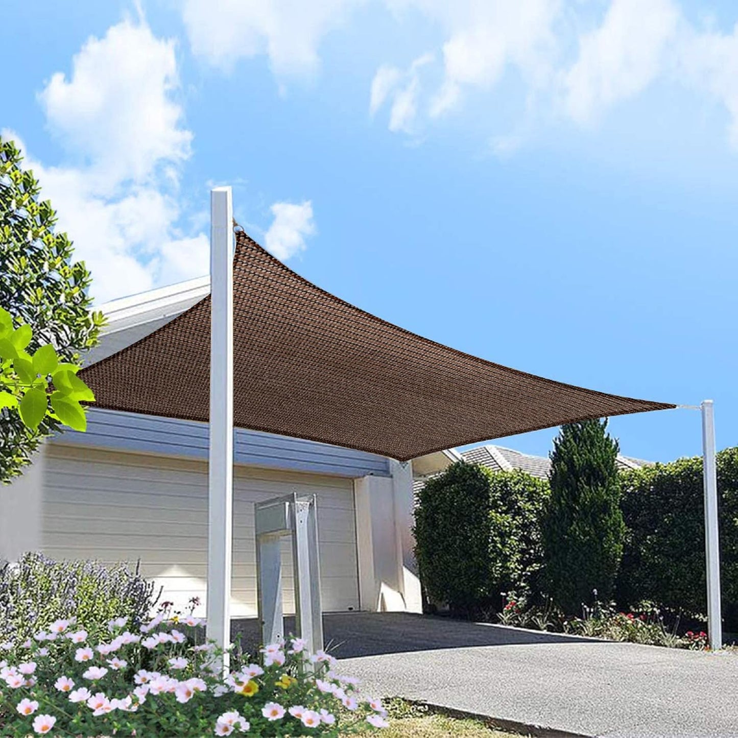 Toldo Vela Rectangular Marrón 11x14ft 95% UV Bloqueo