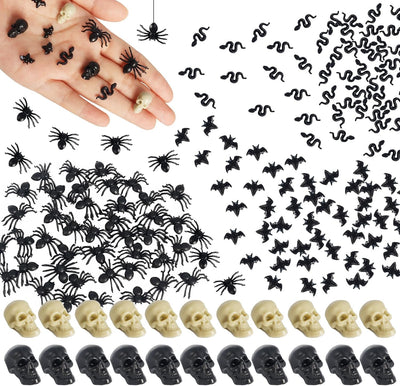 Figuras Halloween plástico calavera murciélago araña jardín