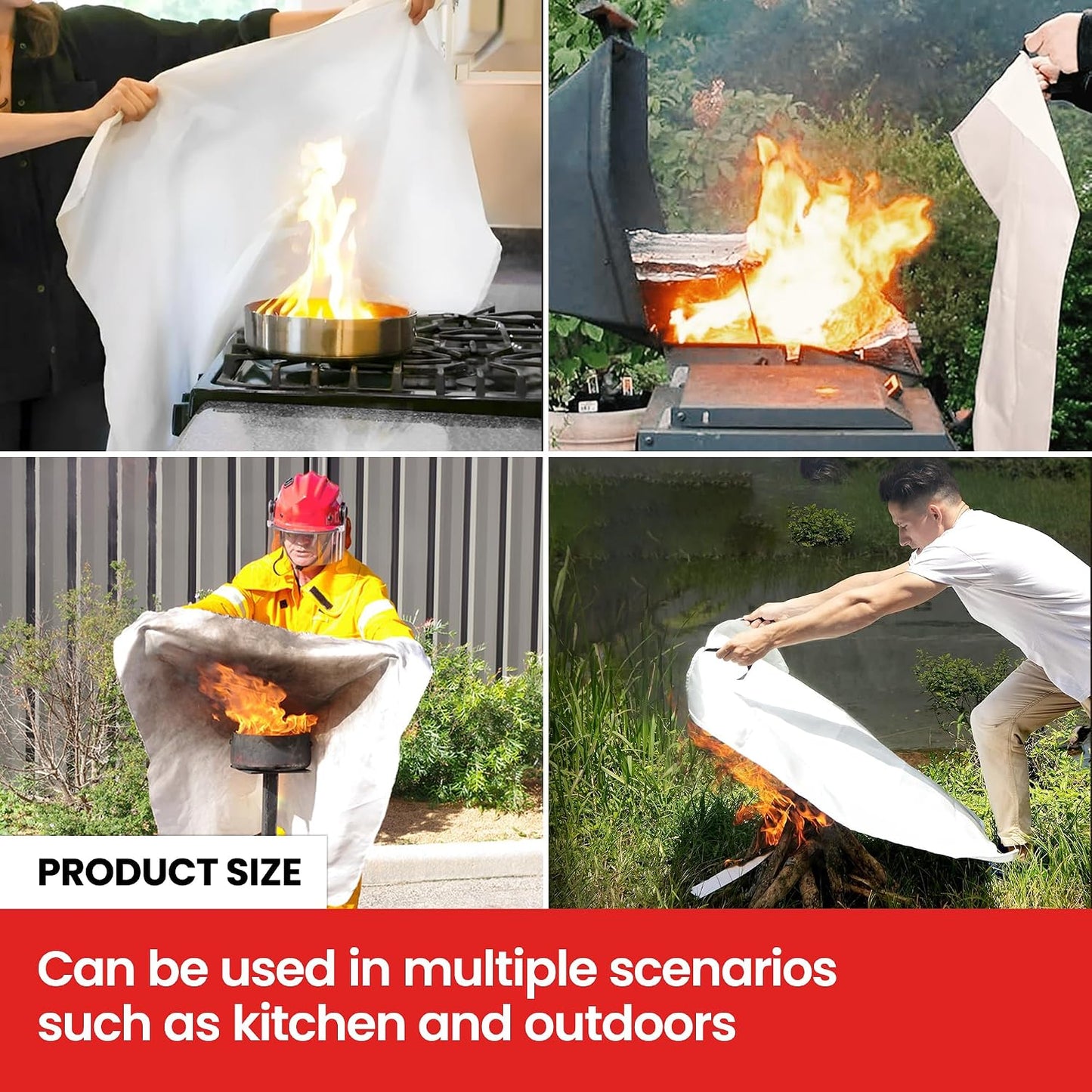 2 Manta Incendios 40x40" Fibra Vidrio Cert CE