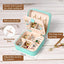 Caja joyero cuero genuino relieve turquesa marrón