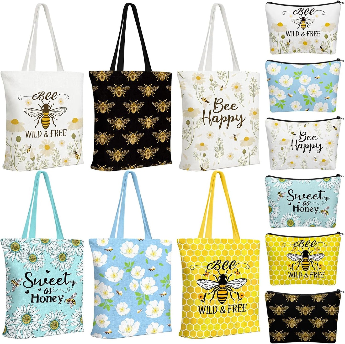 6 Pzas Bolsas Abeja Reutilizables con Cremallera