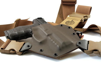Funda pecho H&K VP9 gris/coyote mano derecha