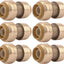 Acoplamiento reductor 3/8x1/2 pulg latón 6 Pzas