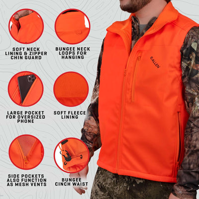 Chaleco caza hombre talla L color naranja intenso