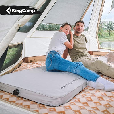 Almohadilla autoinflable espuma 3" para camping negro