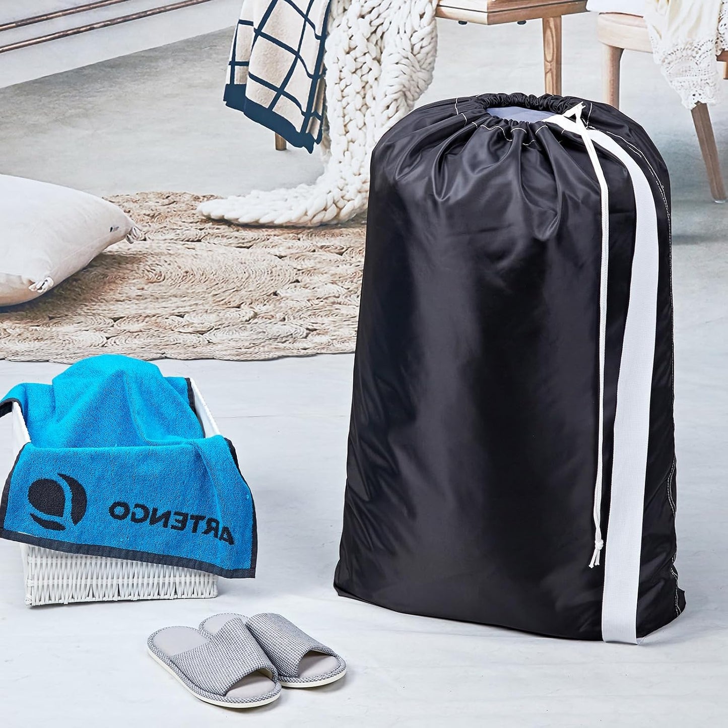 Bolsa lavandería XL con correa organiz. ropa negro