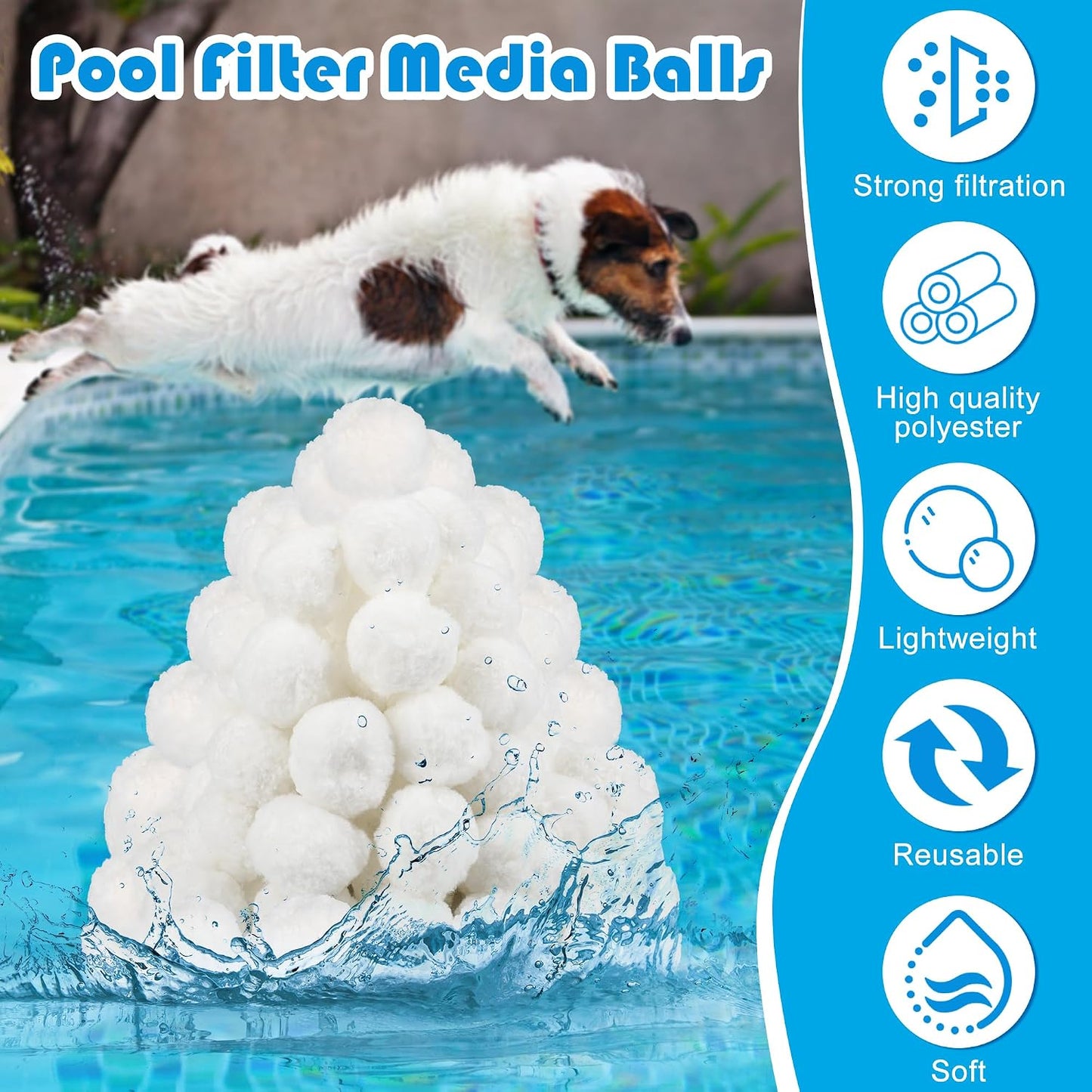 Bolas filtro piscina 1.5lb reutiliz. para bomba arena