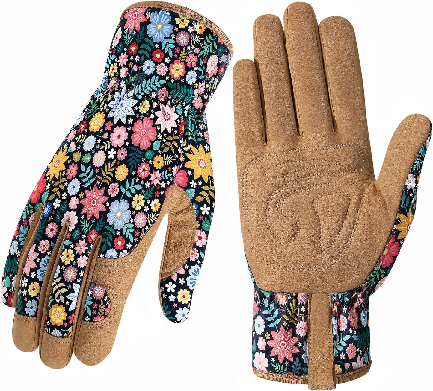 Guantes jardinería mujer cuero antiderrap