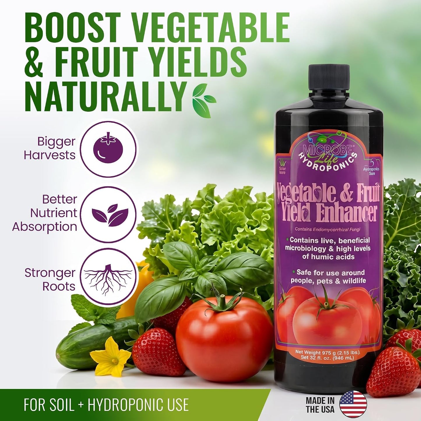Suplemento para frutas y verduras con nutrientes