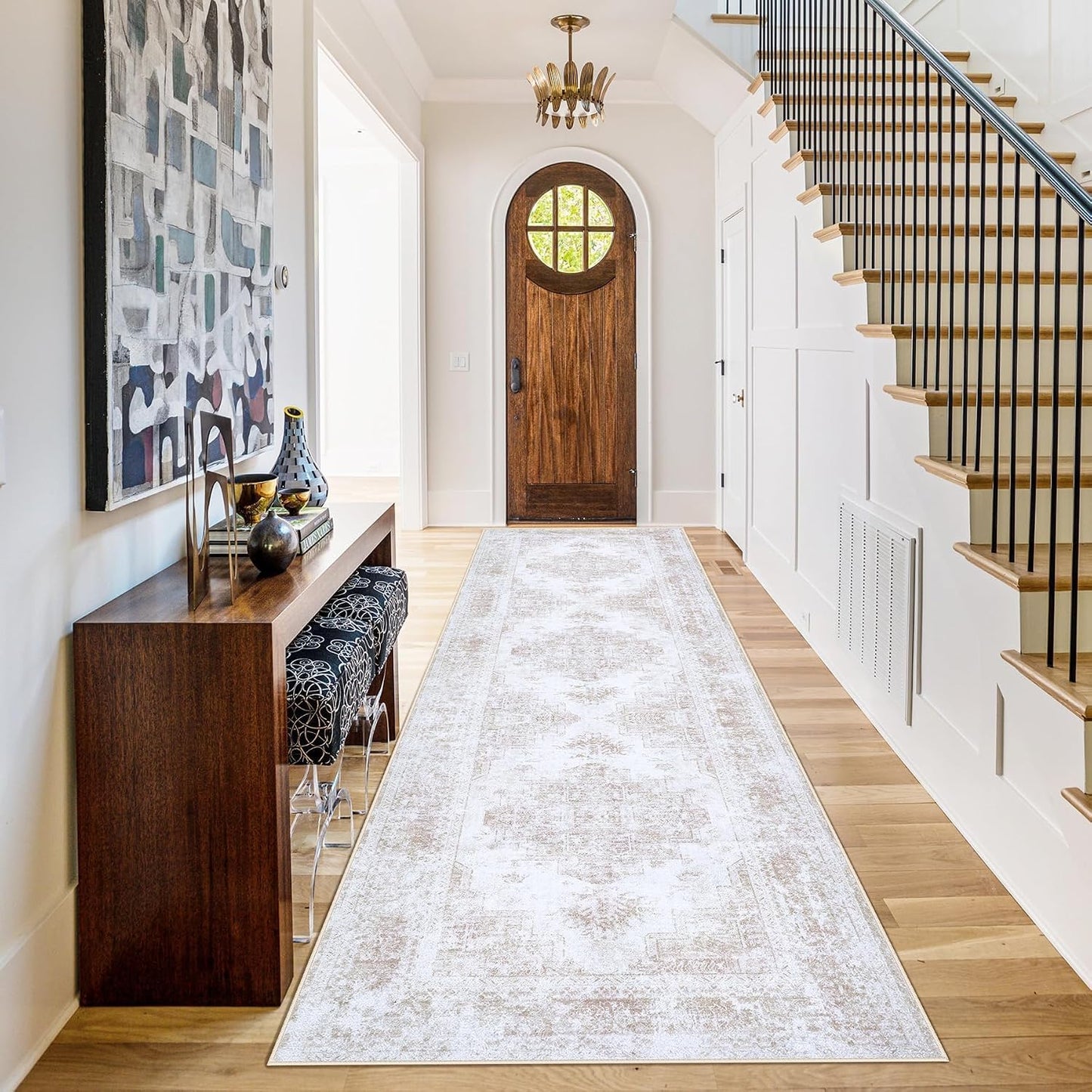 Alfombra vintage 2x6ft antiderrap entrada dormitorio
