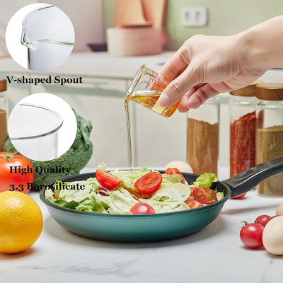 Taza medidora vidrio borosilicato 60ml 2oz set 2