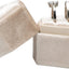 Caja terciopelo hexagonal 3 ranuras anillos beige
