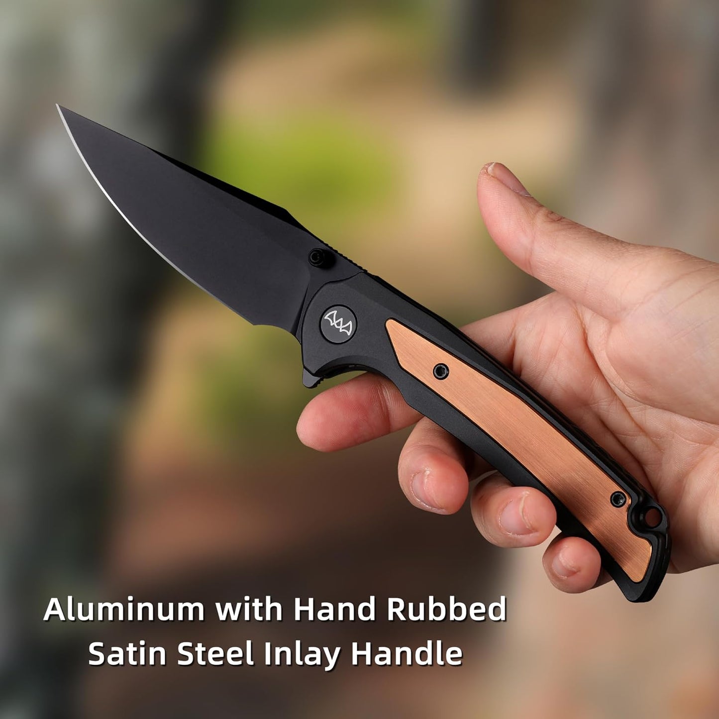 Cuchillo plegable aluminio 14c28n mango acero para camping