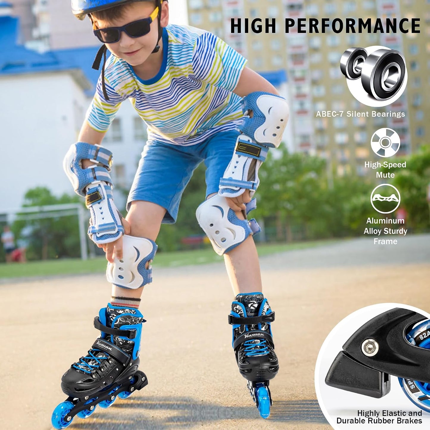 Patines en línea ajustables con ruedas iluminadas
