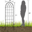 2 Arcos Hierro Rústico 71x20pulg Jardín con Enrejado Negro