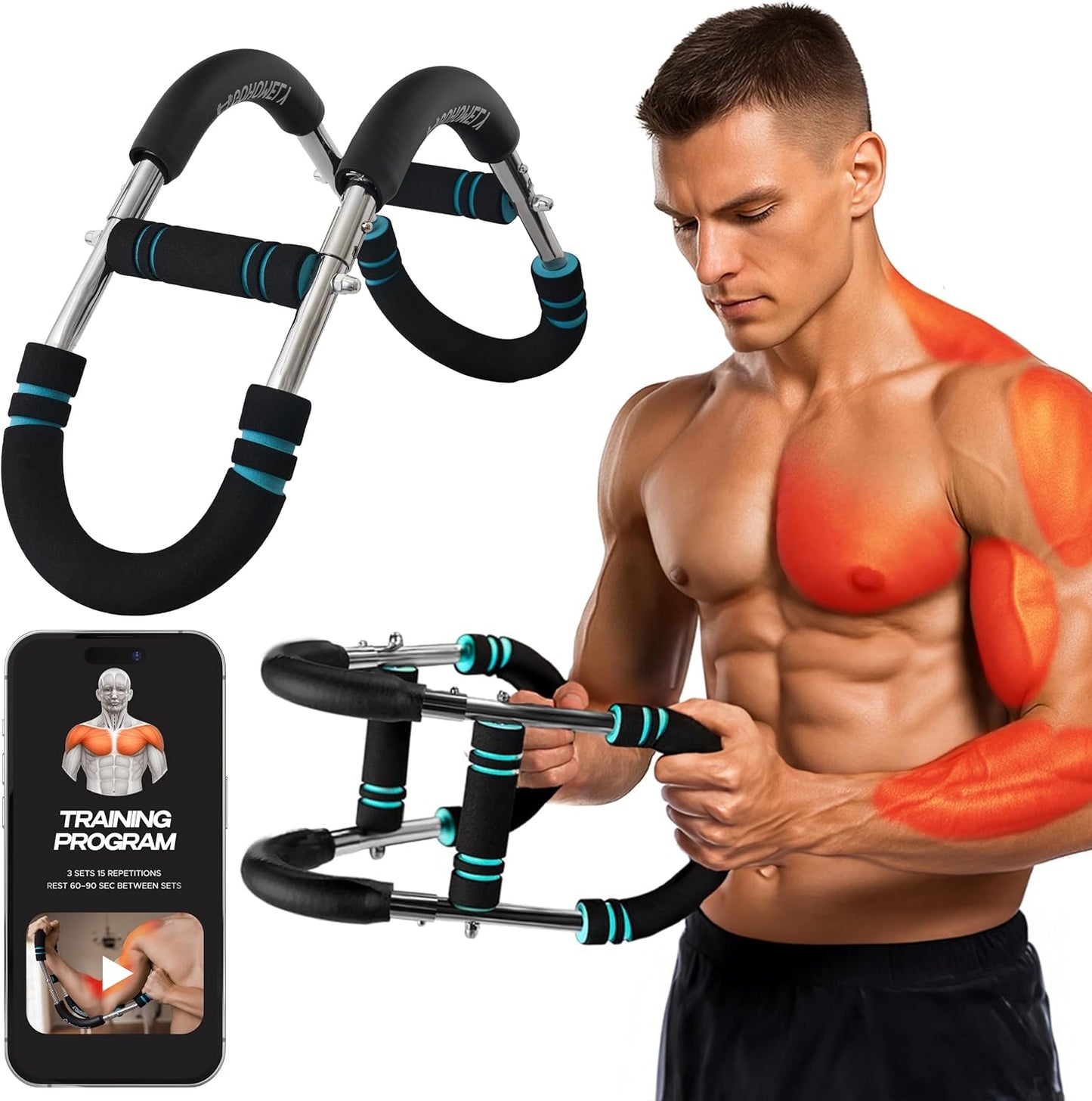 Barra ajustable entrenamiento brazos torso 20-90lb