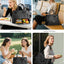 Bolsa de almuerzo grande para mujer en negro de cuero