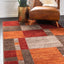 Alfombra abstracta moderna otoñal 5'3"x8' multicolor