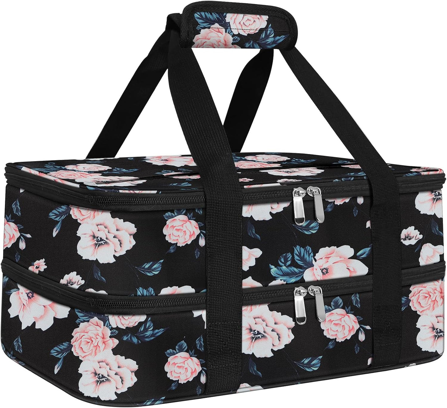 Bolsa transporte cazuela doble aislamiento 9x13" flor