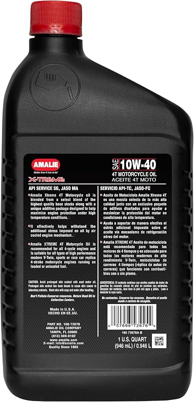 Aceite motocicleta 10W-40 1qt pack 12 Fabricado EE.UU.