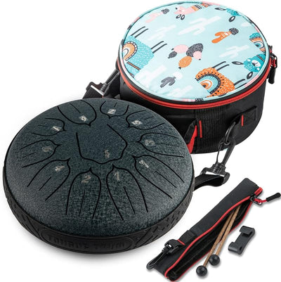 Tambor Handpan 11 Notas 6pulg Acero Azul Marino