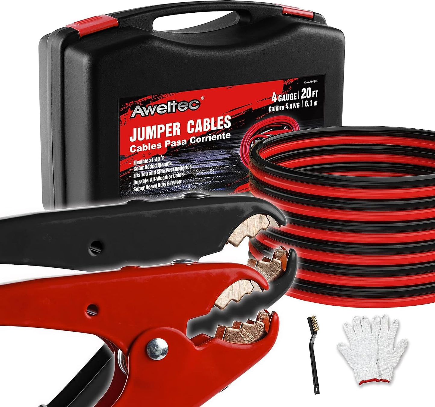 Cables puente cobre 20pies 4uds 800amp con bolsa