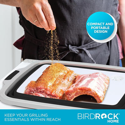 Recipiente plegable BBQ con colador y tapa silicona